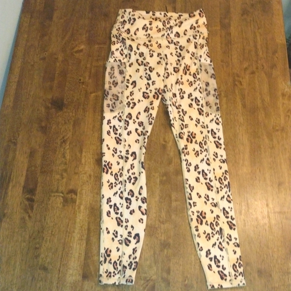 Leopard Print Fabletics Power Hold Athletic Leggings XS